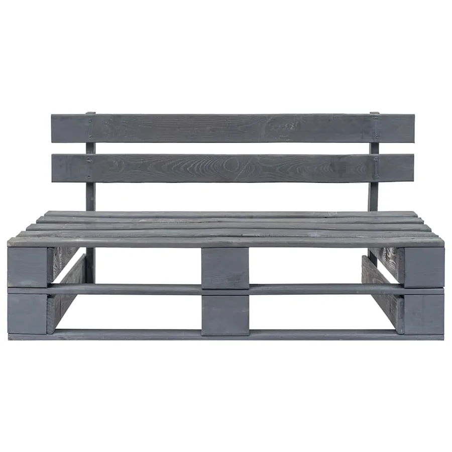 Banc palette de jardin bois gris - 2