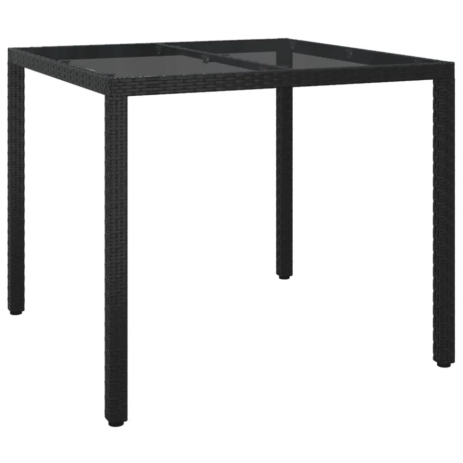 Ensemble à manger de jardin coussins 5pcs Noir Résine tressée - 7