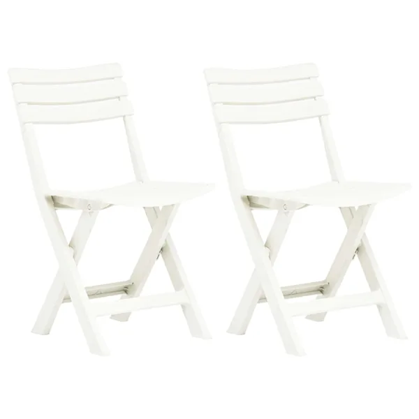 Chaises de jardin pliables lot de 2 Plastique Blanc