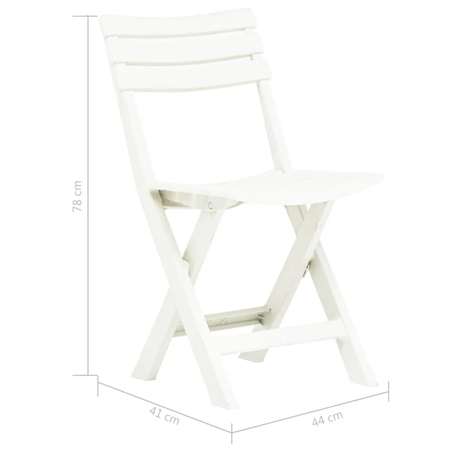Chaises de jardin pliables lot de 2 Plastique Blanc - 9