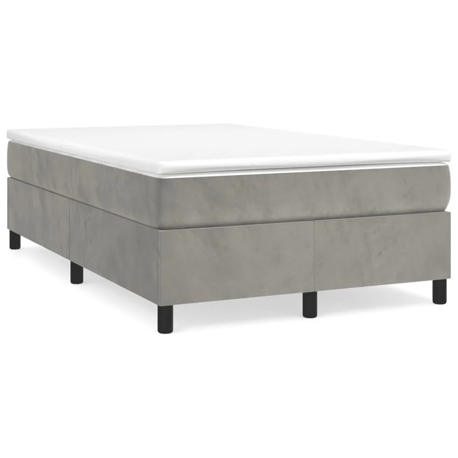 Sommier à lattes de lit et matelas Gris clair 120x200cm Velours - 2