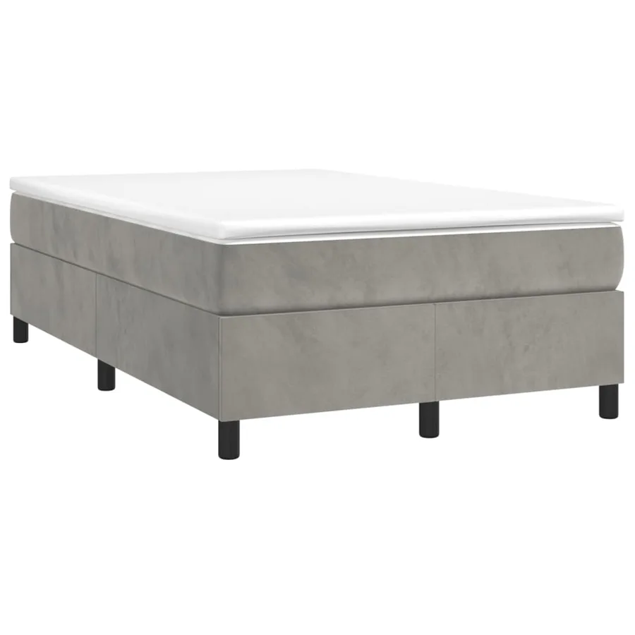 Sommier à lattes de lit et matelas Gris clair 120x200cm Velours - 3