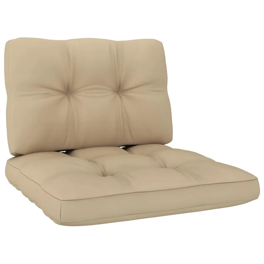 Chaise de jardin avec coussins beige Bois de pin imprégné - 4