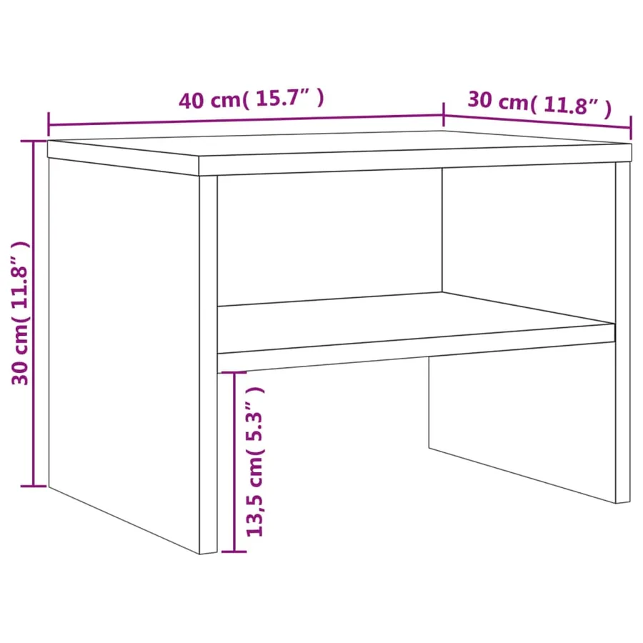 Tables de chevet 2 pcs Chêne fumé 40x30x30 cm Bois d'ingénierie - 10