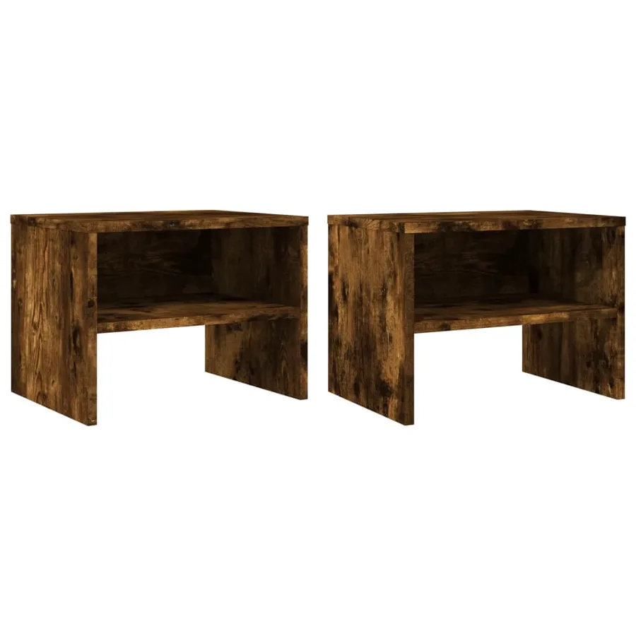 Tables de chevet 2 pcs Chêne fumé 40x30x30 cm Bois d'ingénierie - 2