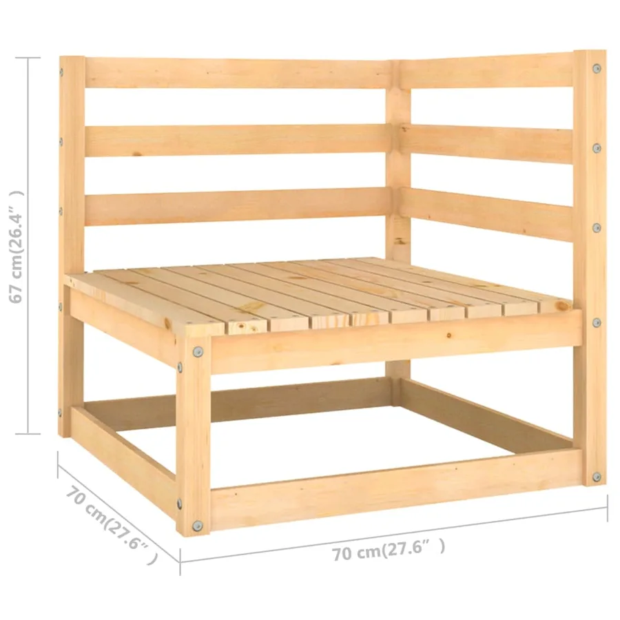 Salon de jardin 7 pcs avec coussins Bois de pin massif - 8
