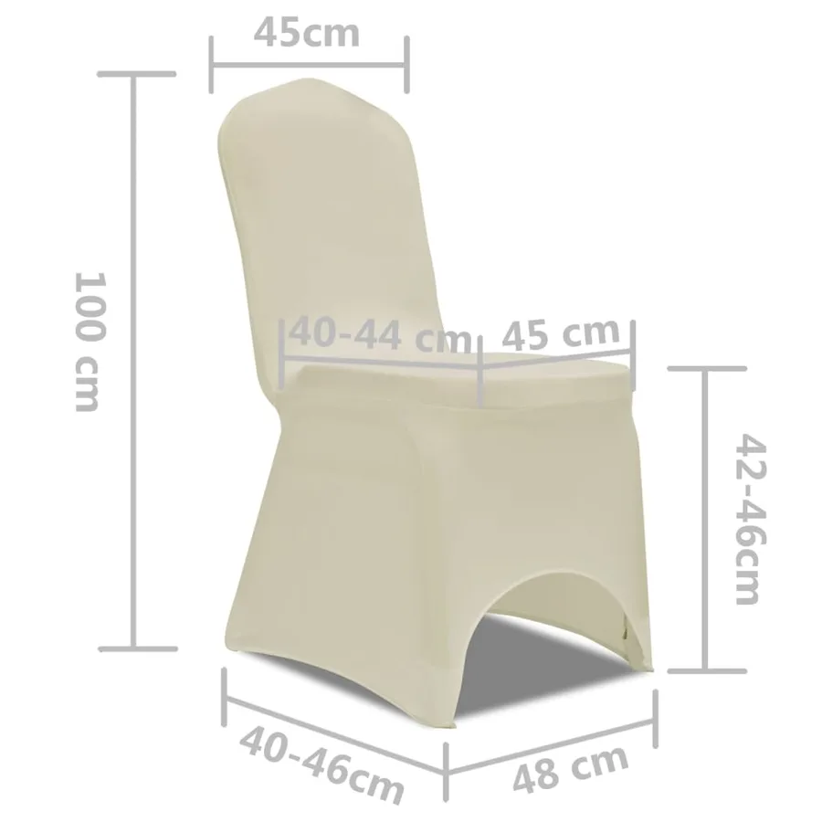 50 housses de chaise extensibles crème - 7