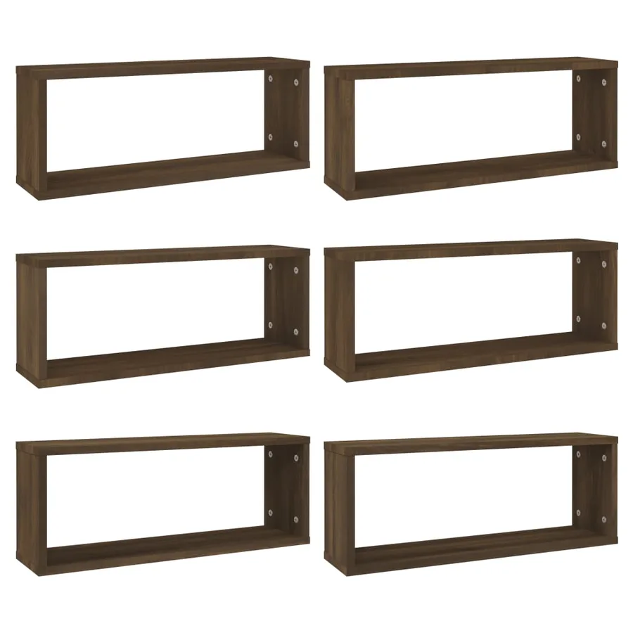 Étagères murales cube 6 pcs Chêne marron Bois d’ingénierie - 2