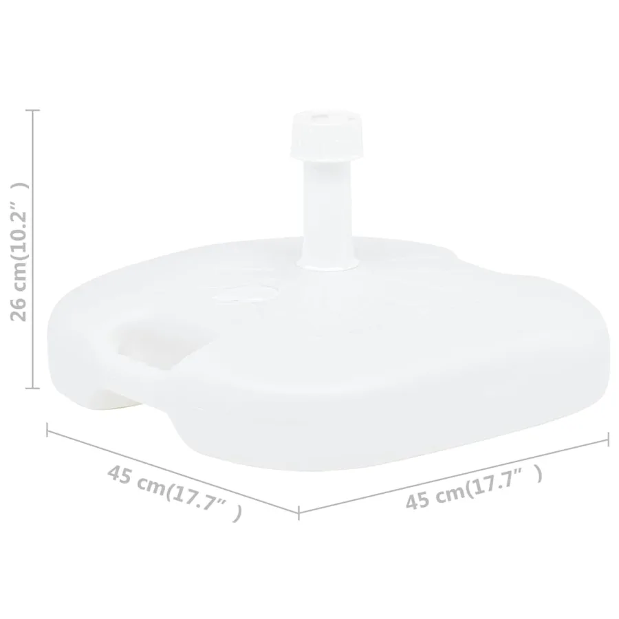 Socle de parasol rempli de sable/d'eau 16 L Blanc Plastique - 6