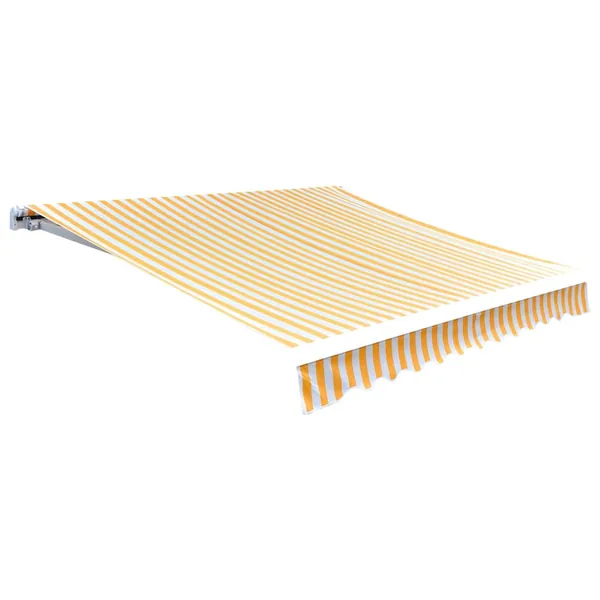 Tissu de remplacement pour auvent jaune et blanc 3x2,5 m polyester