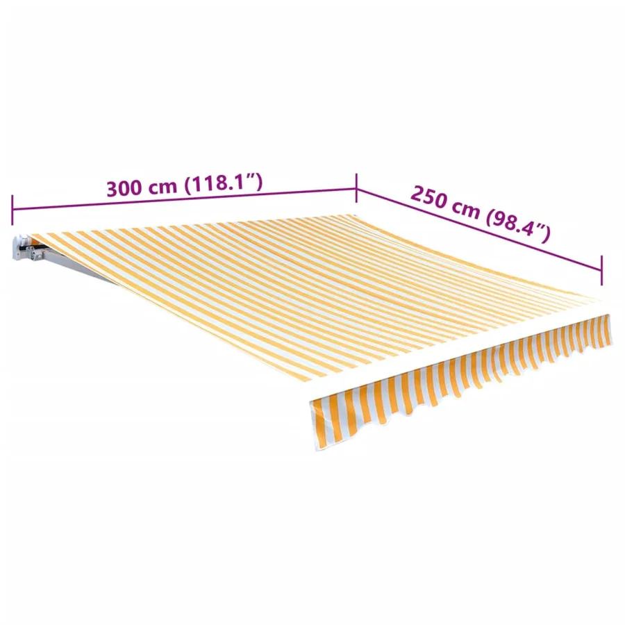 Tissu de remplacement pour auvent jaune et blanc 3x2,5 m polyester - 5