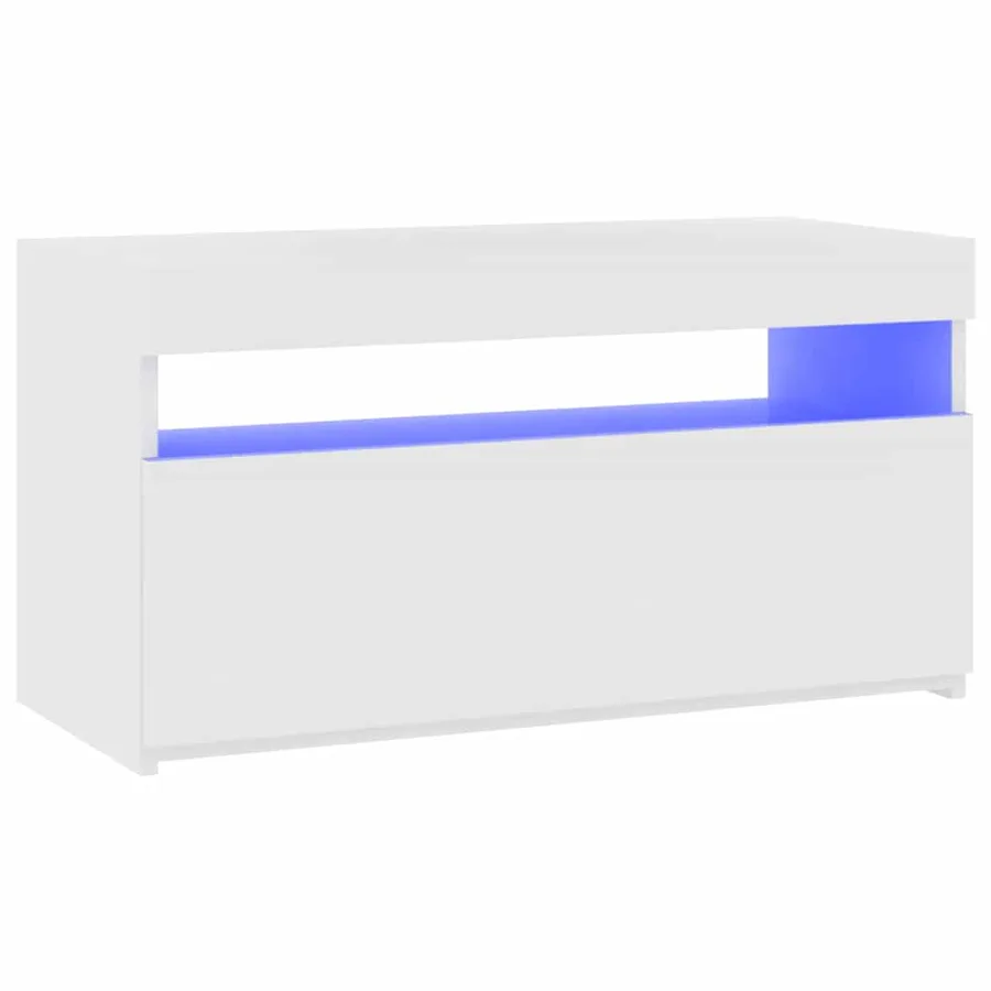Meuble TV avec lumières LED Blanc brillant 75x35x40 cm - 16