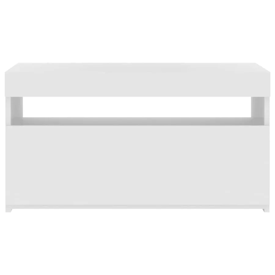 Meuble TV avec lumières LED Blanc brillant 75x35x40 cm - 6