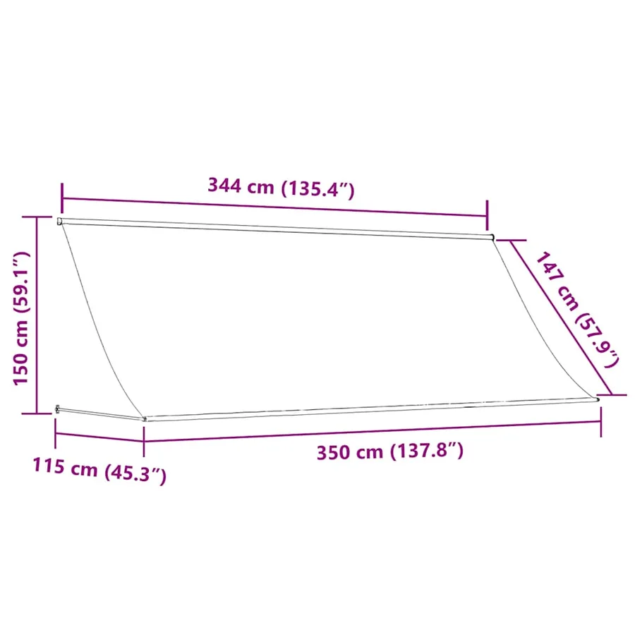 Auvent rétractable 350x150 cm Anthracite - 8