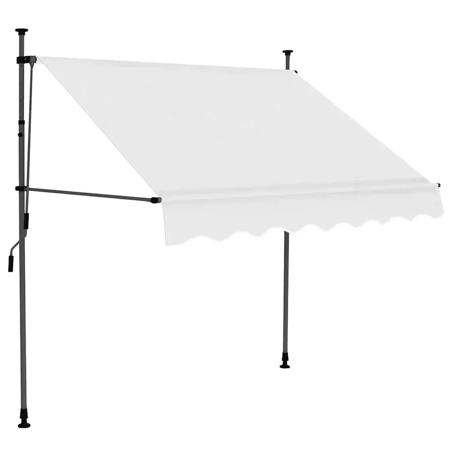 Auvent manuel rétractable avec LED 150 cm Crème - 2