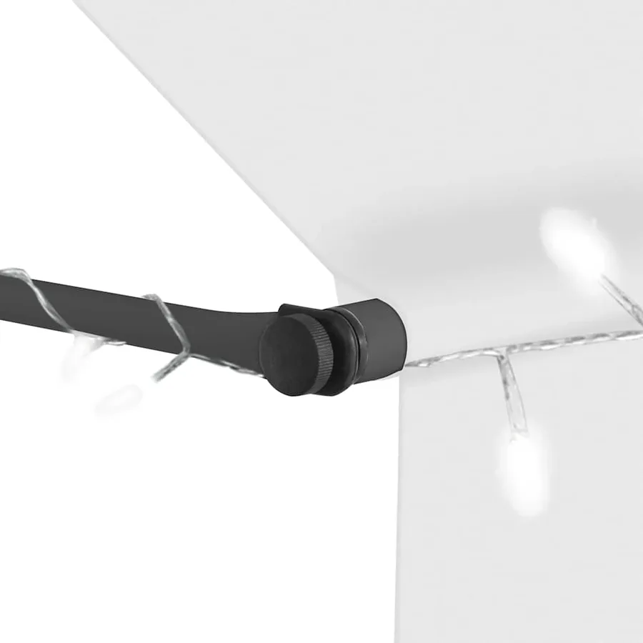 Auvent manuel rétractable avec LED 150 cm Crème - 5
