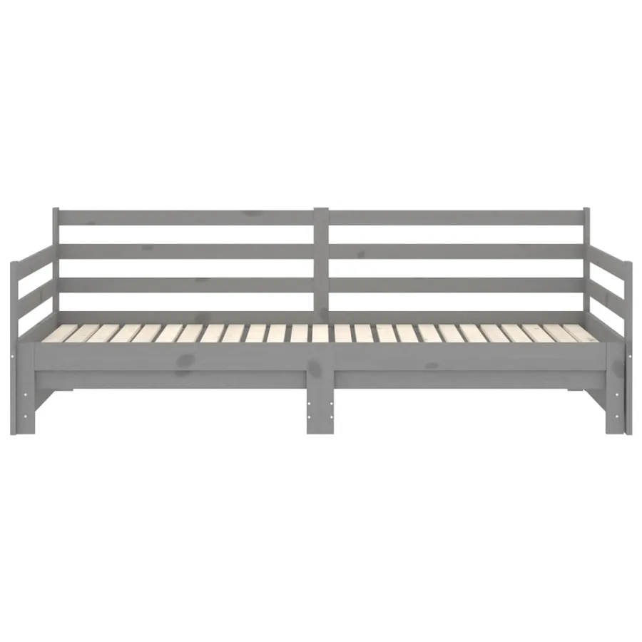 Lit coulissant sans matelas gris 2x(90x200) cm - 7