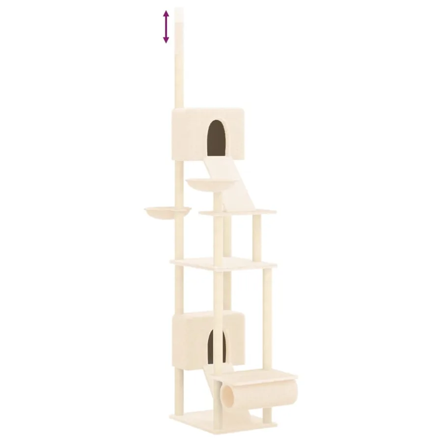 Arbre à chat du sol au plafond Crème 277-303 cm - 6