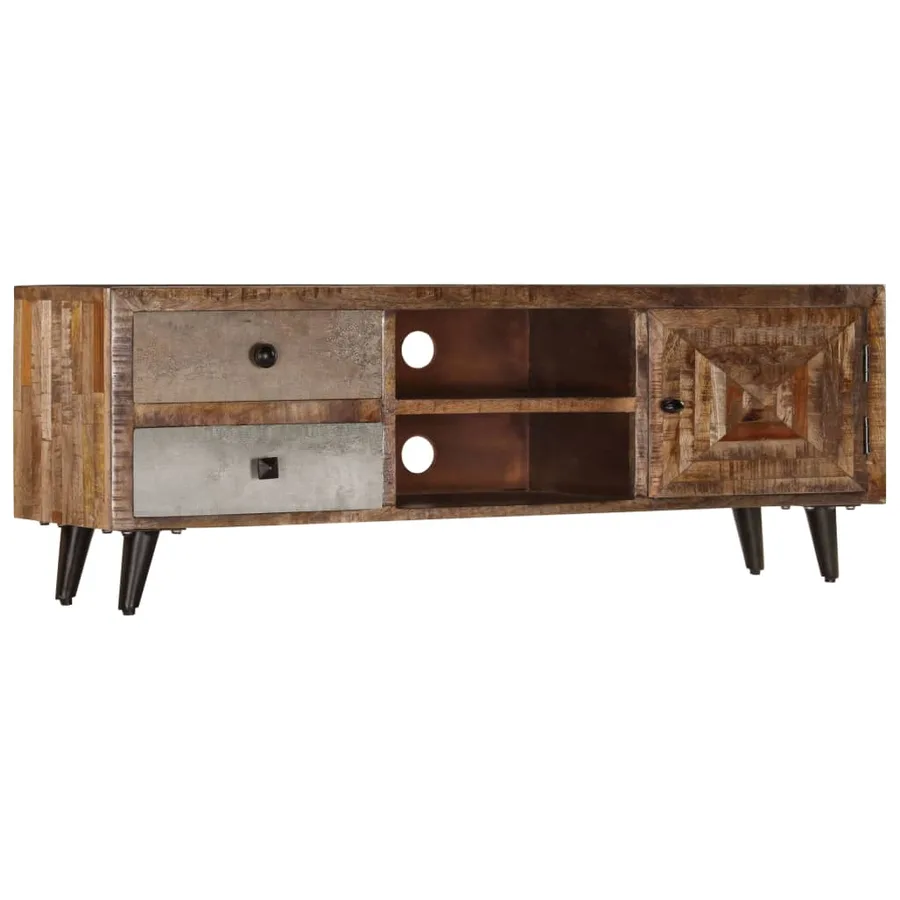 Meuble TV 118x30x40 cm Bois de manguier massif - 14