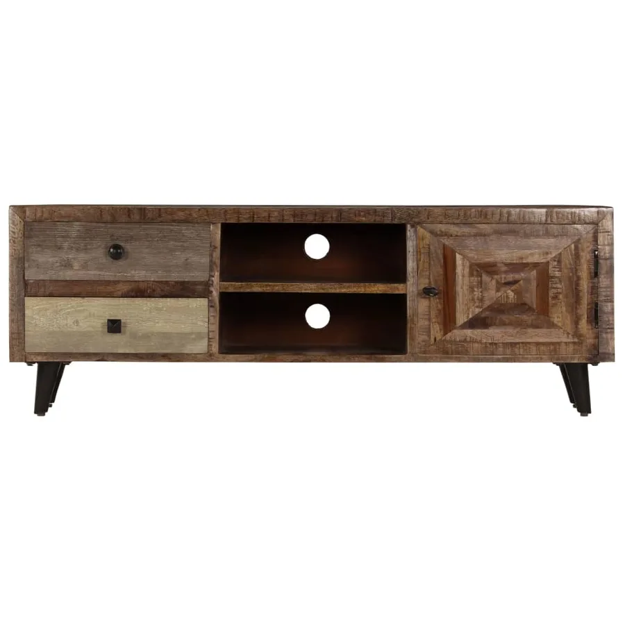 Meuble TV 118x30x40 cm Bois de manguier massif - 2