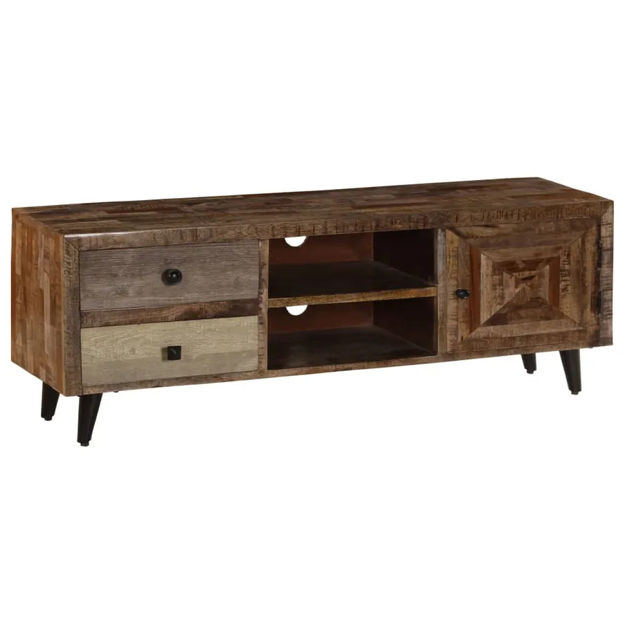 Meuble TV 118x30x40 cm Bois de manguier massif - 3