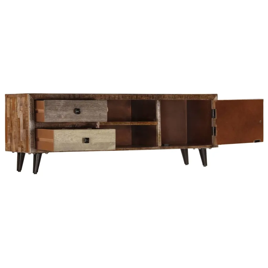 Meuble TV 118x30x40 cm Bois de manguier massif - 4