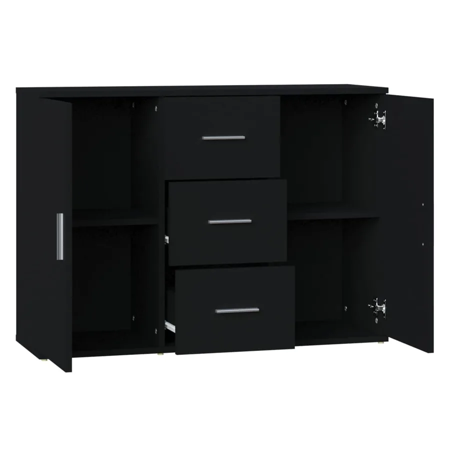Buffet Noir 91x29,5x65 cm Bois d'ingénierie - 5