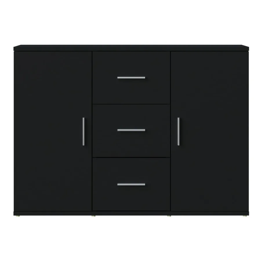 Buffet Noir 91x29,5x65 cm Bois d'ingénierie - 6