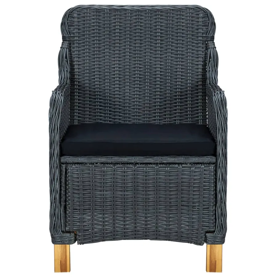 Ensemble à manger d'extérieur 9 pcs et coussins résine tressée - 5