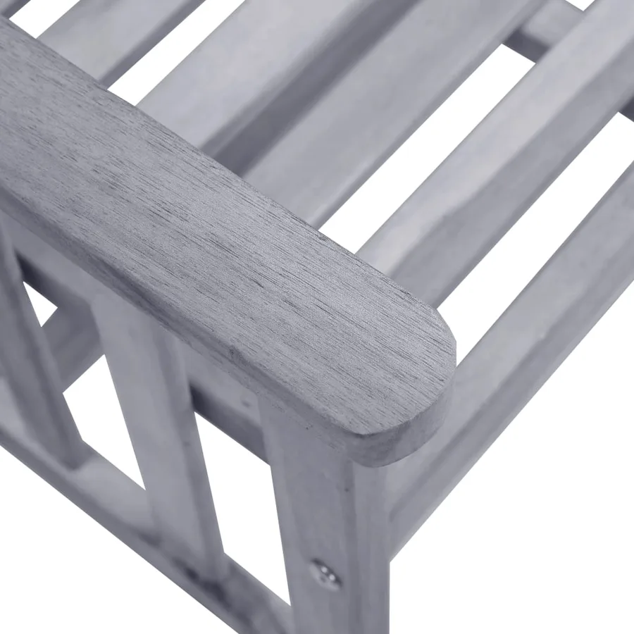Chaises de jardin avec table à thé et coussins Acacia solide - 6