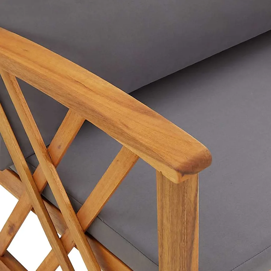 Salon de jardin 4 pcs avec coussins Bois d'acacia solide - 9