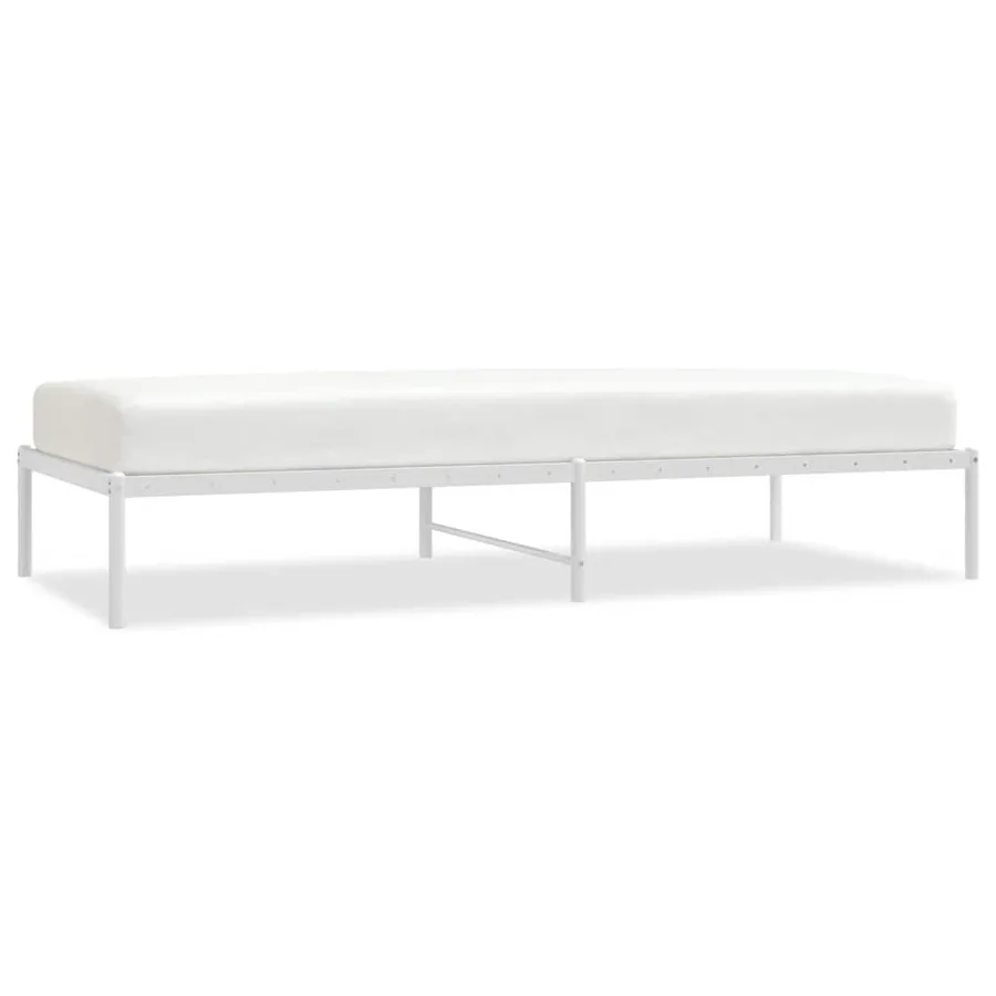 Cadre de lit métal sans matelas blanc 90x200 cm - 2