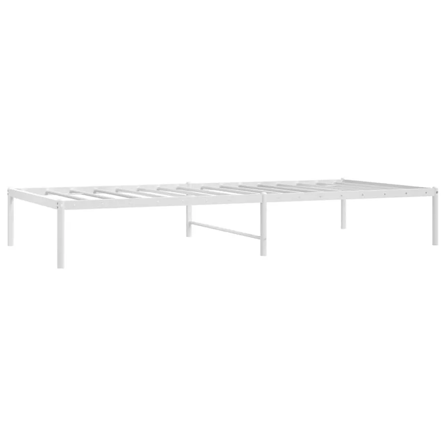 Cadre de lit métal sans matelas blanc 90x200 cm - 3