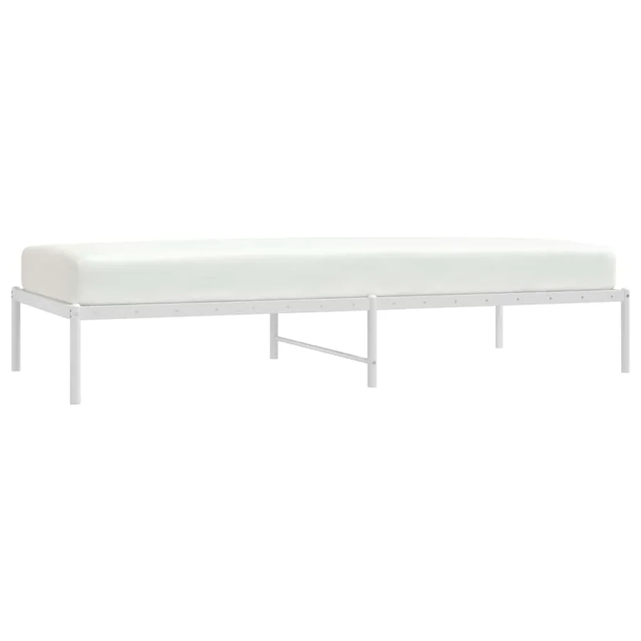 Cadre de lit métal sans matelas blanc 90x200 cm - 4