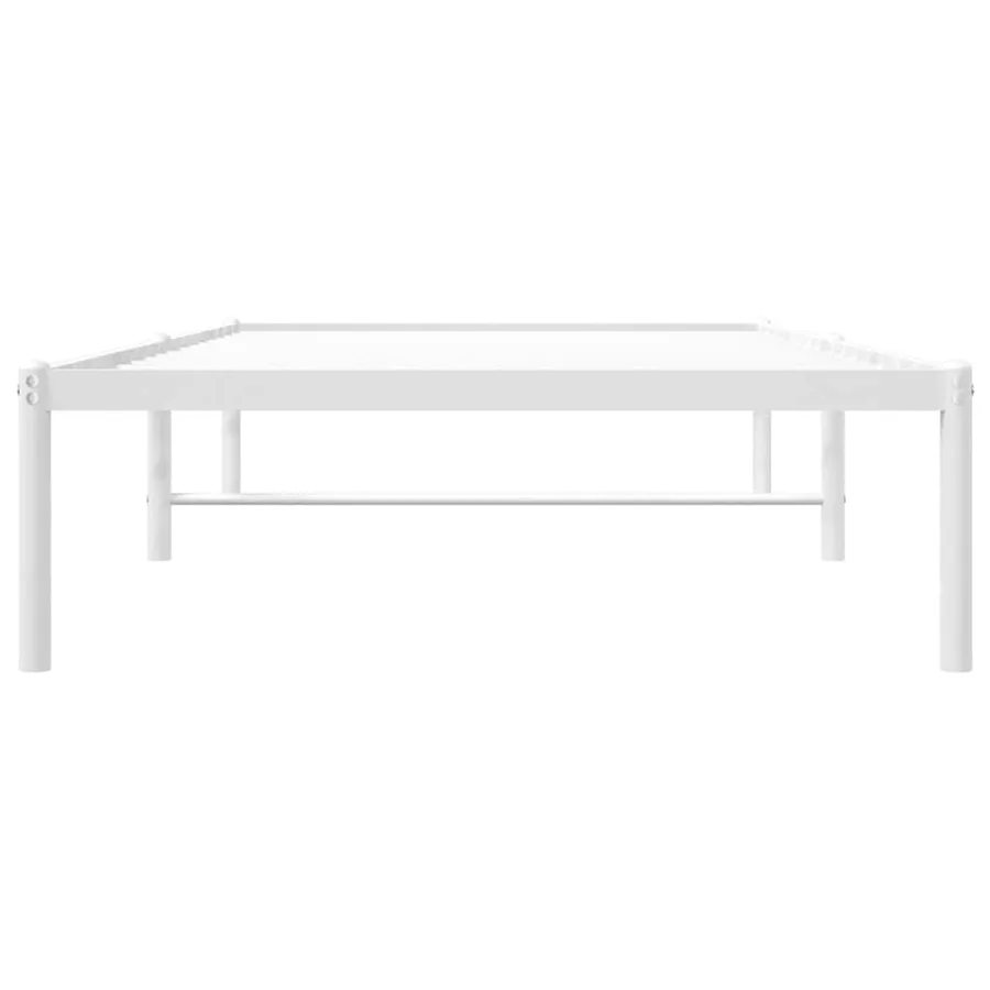 Cadre de lit métal sans matelas blanc 90x200 cm - 5