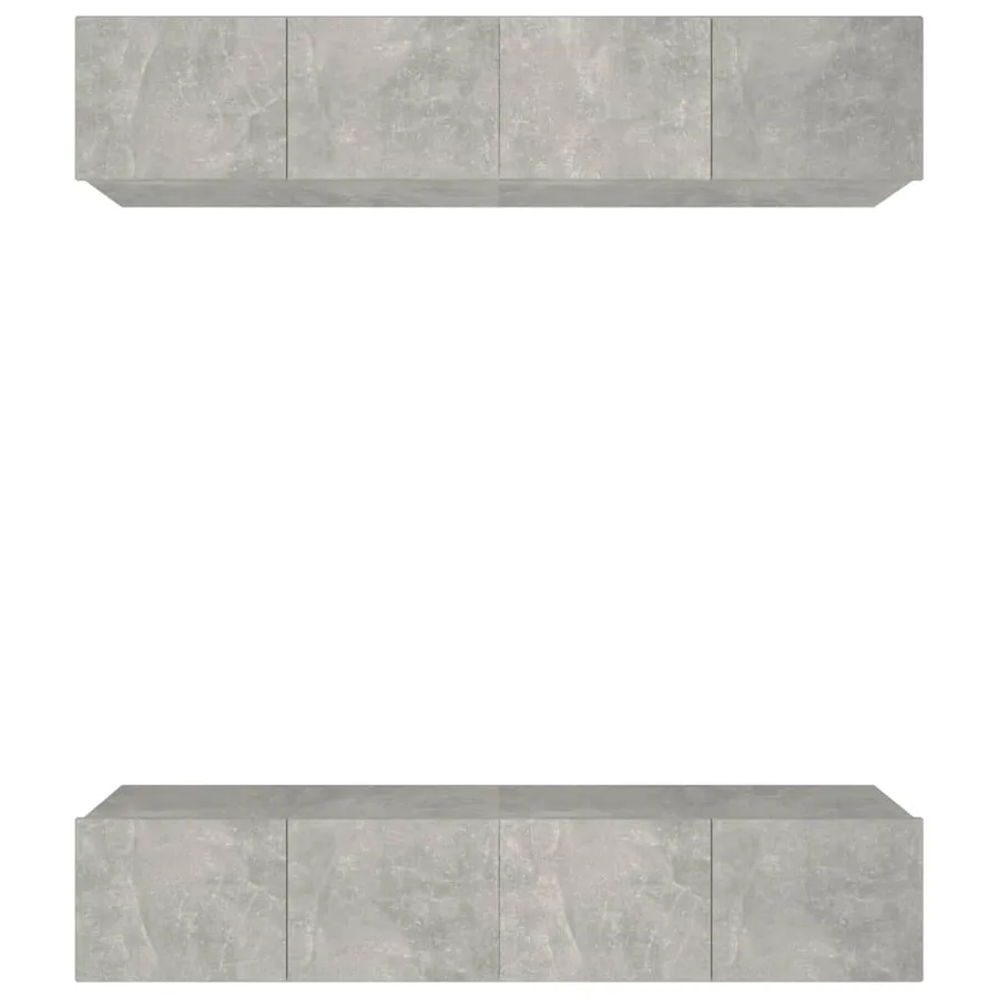 Meubles TV 4 pcs gris béton 80x30x30 cm bois d'ingénierie - 2