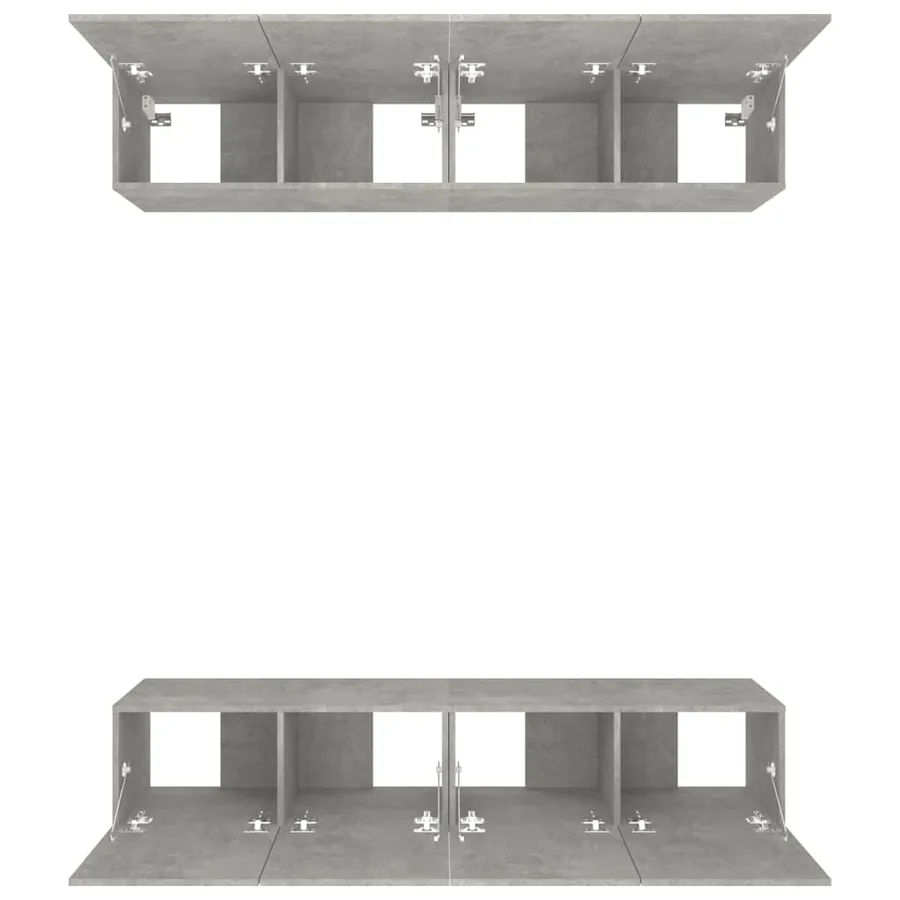 Meubles TV 4 pcs gris béton 80x30x30 cm bois d'ingénierie - 6