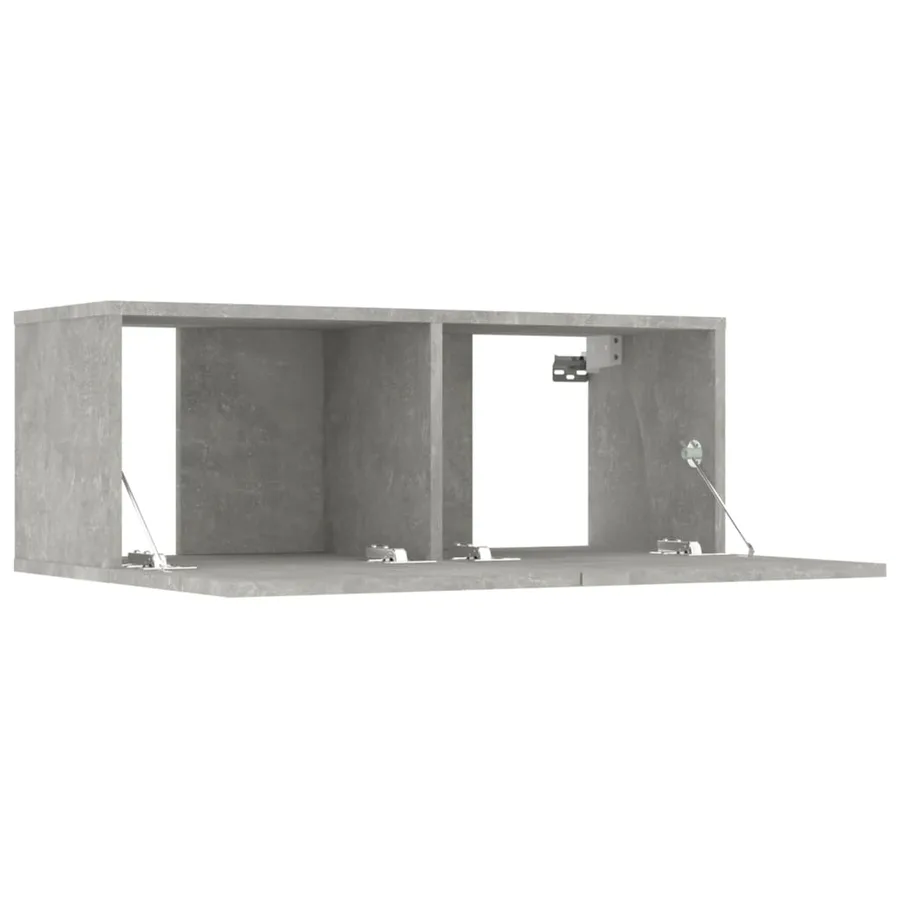 Meubles TV 4 pcs gris béton 80x30x30 cm bois d'ingénierie - 9