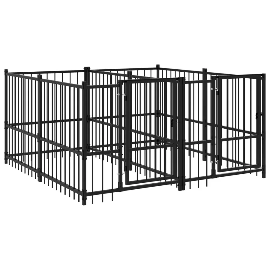 Chenil d'extérieur pour chiens Acier 3,75 m² - 2