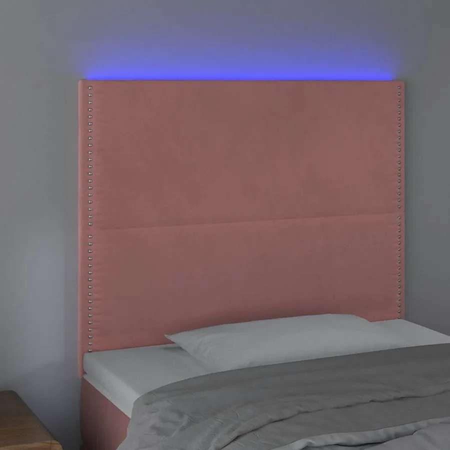 Tête de lit à LED Rose 100x5x118/128 cm Velours - 3