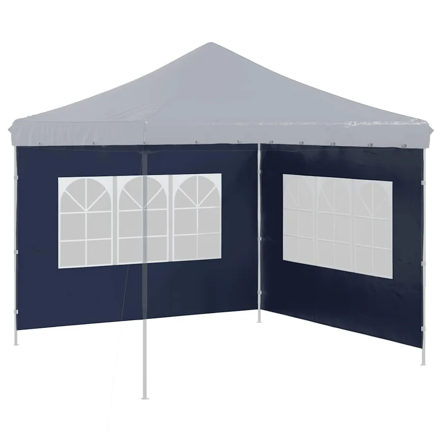 Paroi de tente de réception 2 pcs avec fenêtre PE Bleu - 5