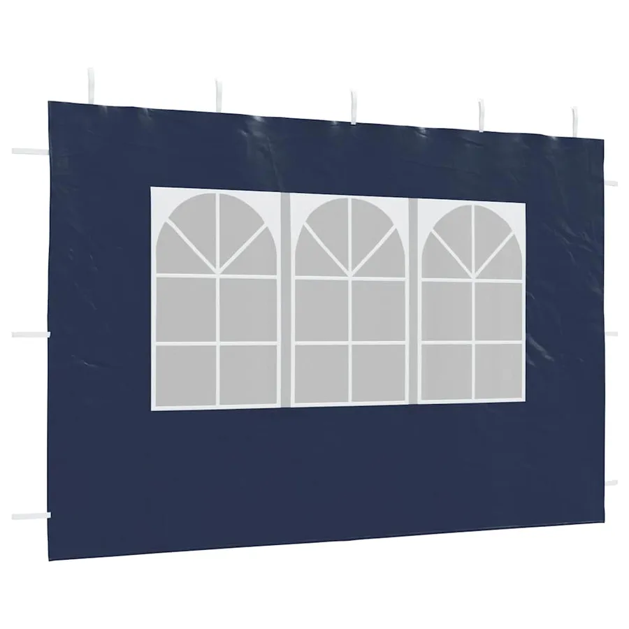 Paroi de tente de réception 2 pcs avec fenêtre PE Bleu - 6