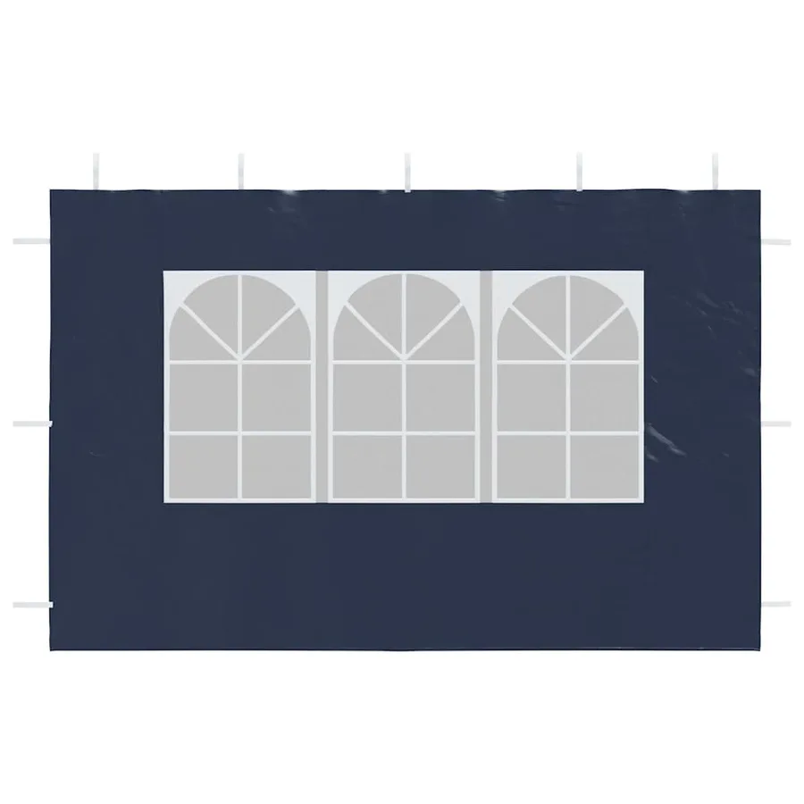 Paroi de tente de réception 2 pcs avec fenêtre PE Bleu - 7