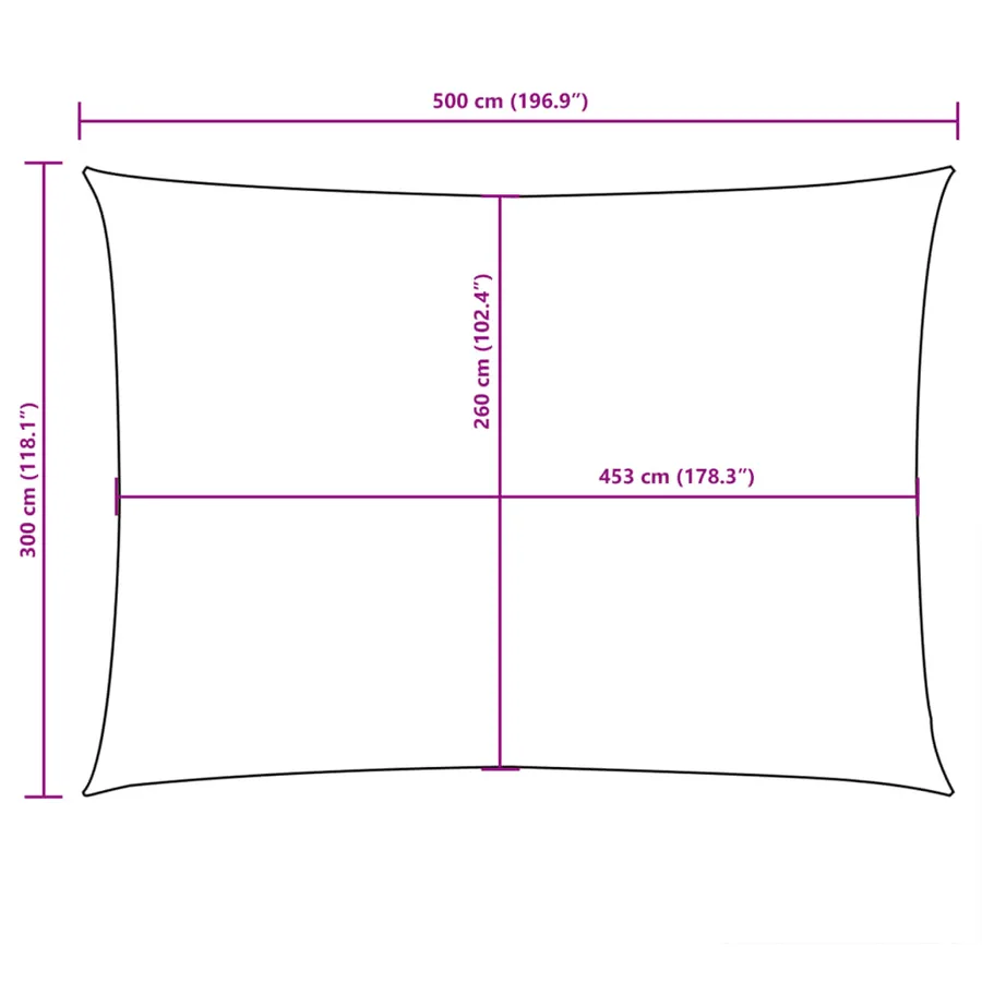 Voile de parasol tissu oxford rectangulaire 3x5 m anthracite - 10