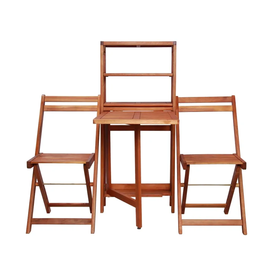 Mobilier de bistro pliable 3 pcs Bois d'acacia solide - 3