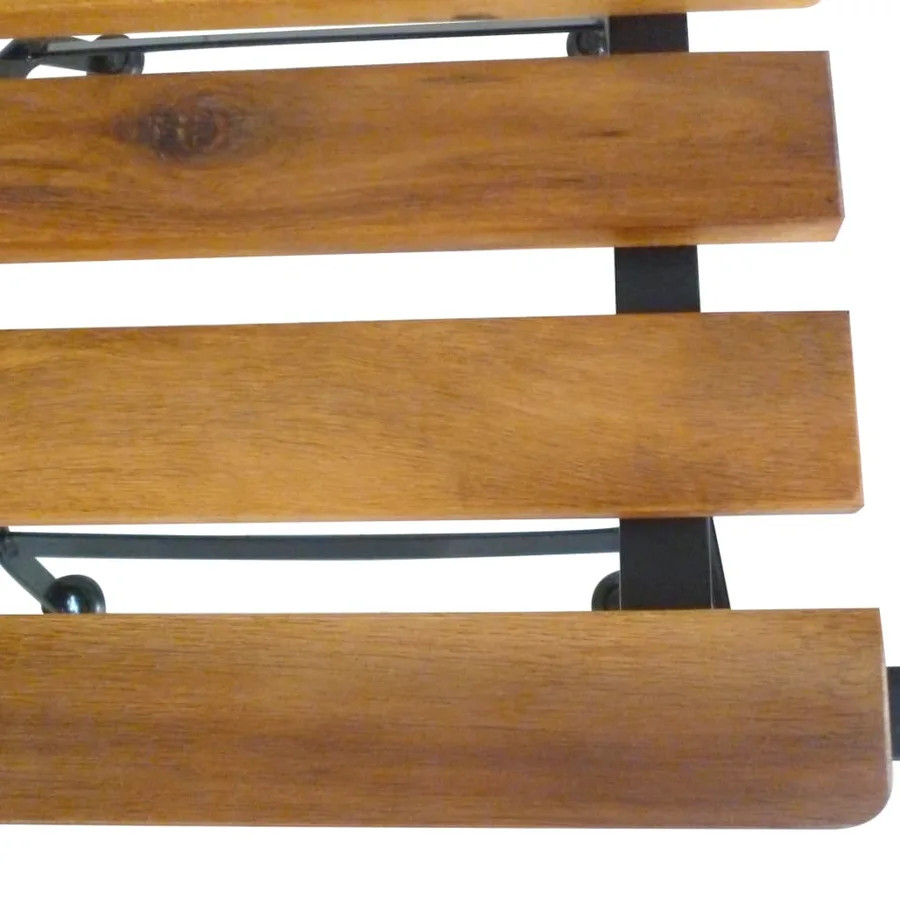 Chaises pliables de jardin lot de 2 Acier et bois acacia solide - 5