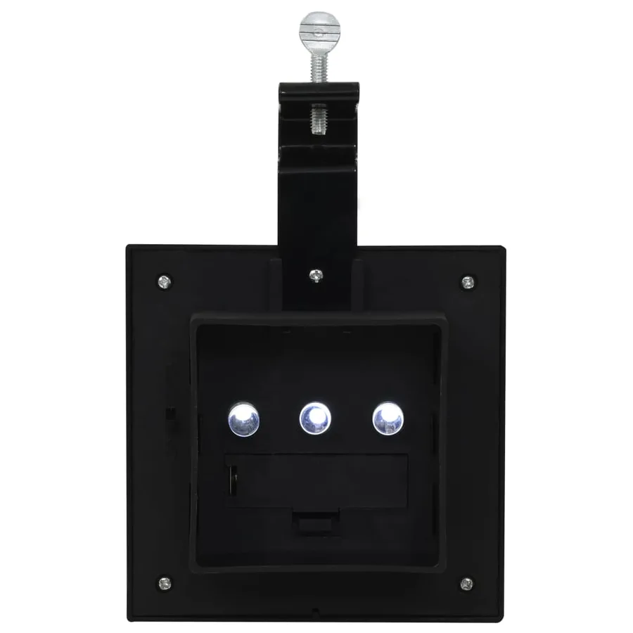 Lampe solaire à LED carrée d'extérieur 6 pcs 12 cm Noir - 11