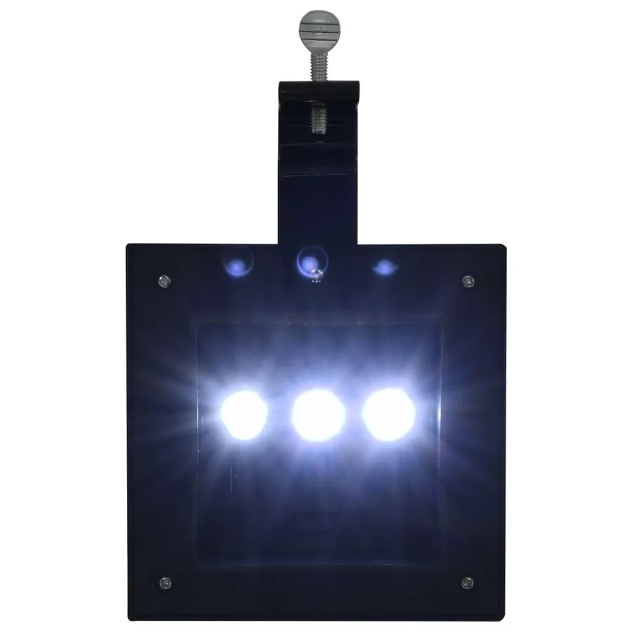 Lampe solaire à LED carrée d'extérieur 6 pcs 12 cm Noir - 13