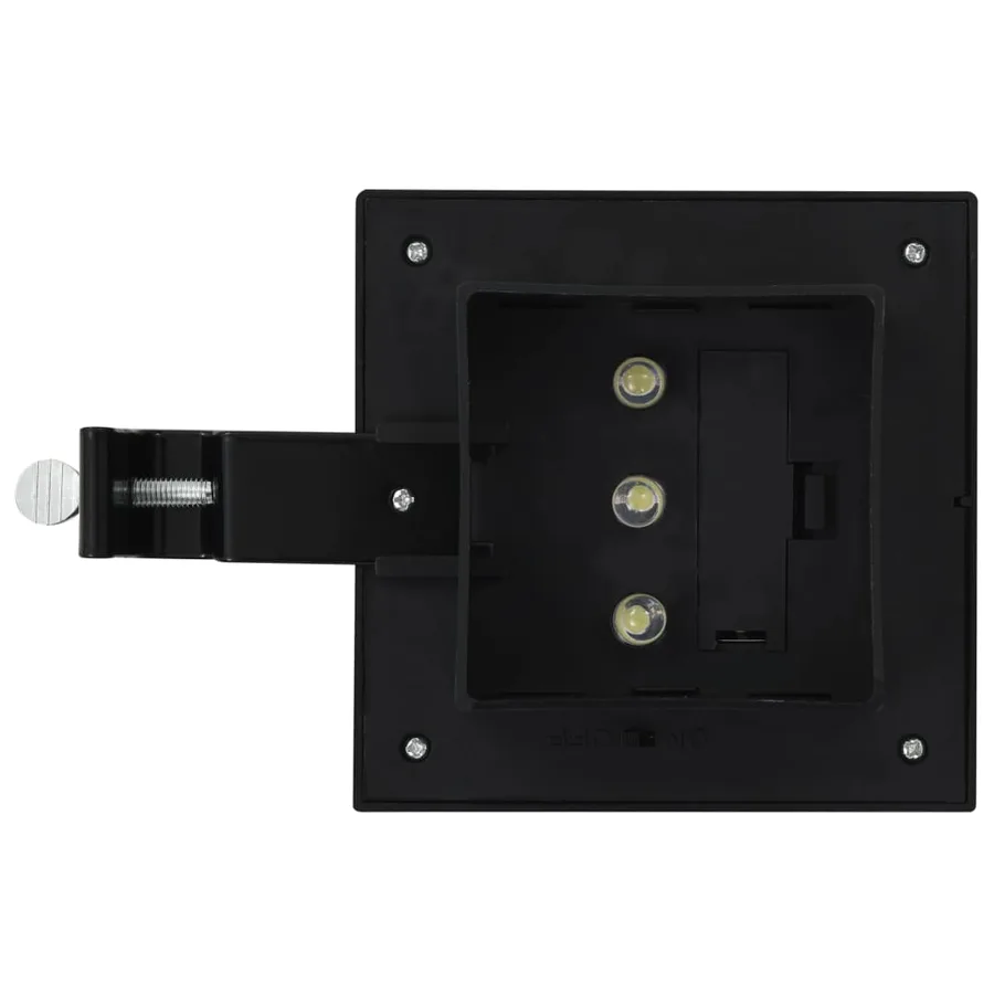Lampe solaire à LED carrée d'extérieur 6 pcs 12 cm Noir - 7