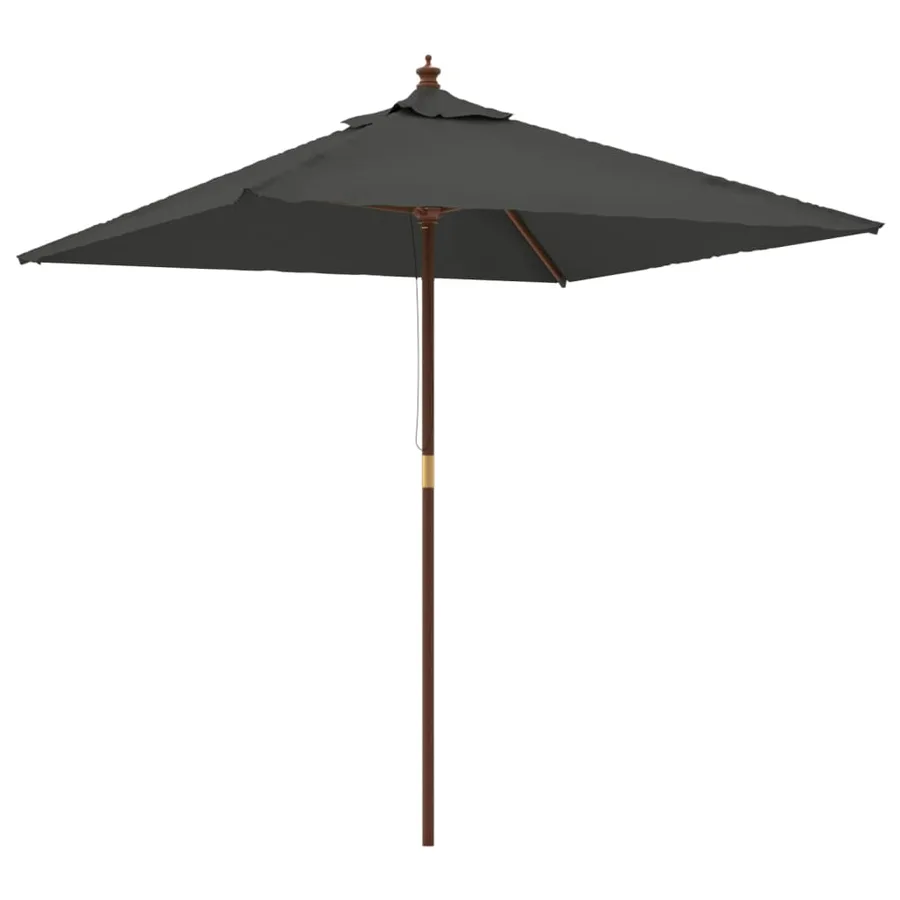 Parasol de jardin avec mât en bois anthracite 198x198x231 cm - 2